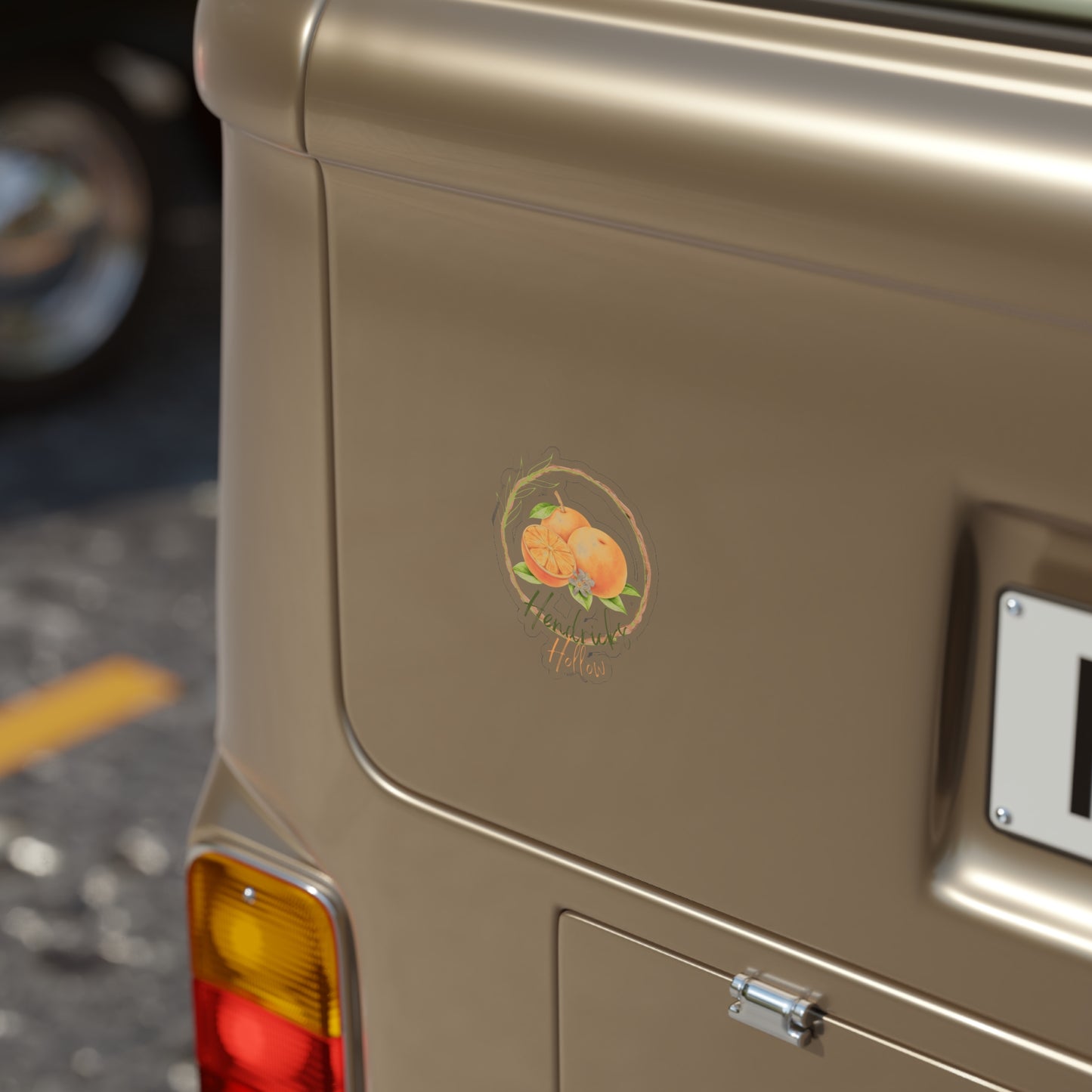 Orange Blossom Logo | Die Cut Clear Back