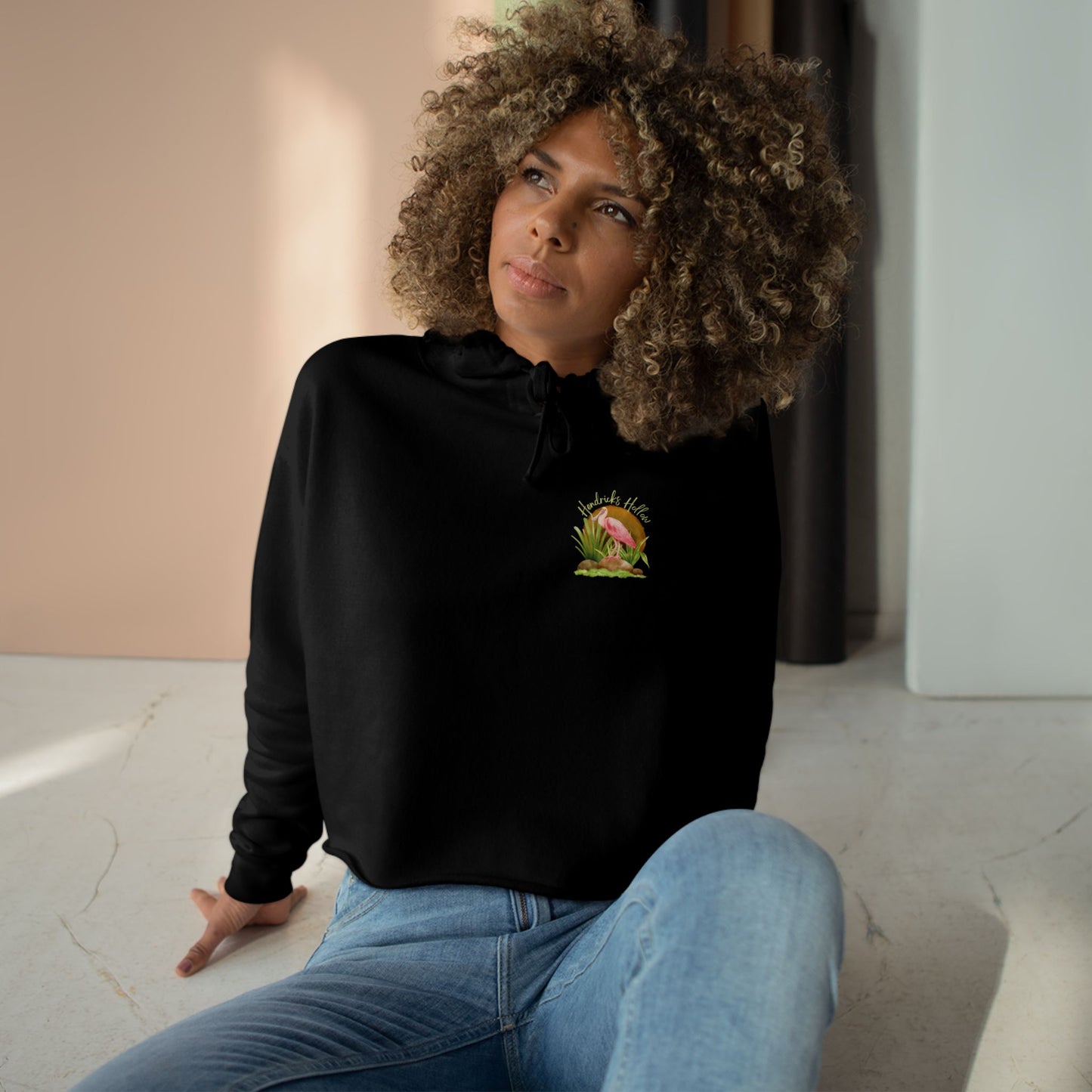 Roseate Romance | CROPPED Cotton Hoodie