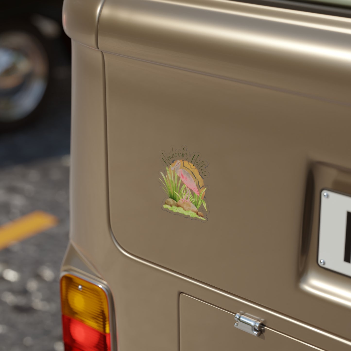 Spoonbill Logo | Die Cut Clear Back