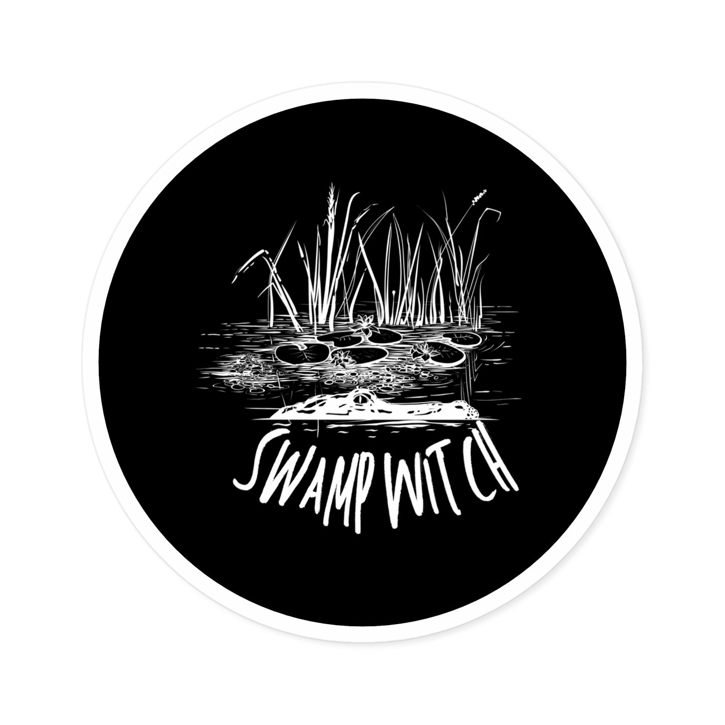 Swamp Witch (Black) | Round Sticker