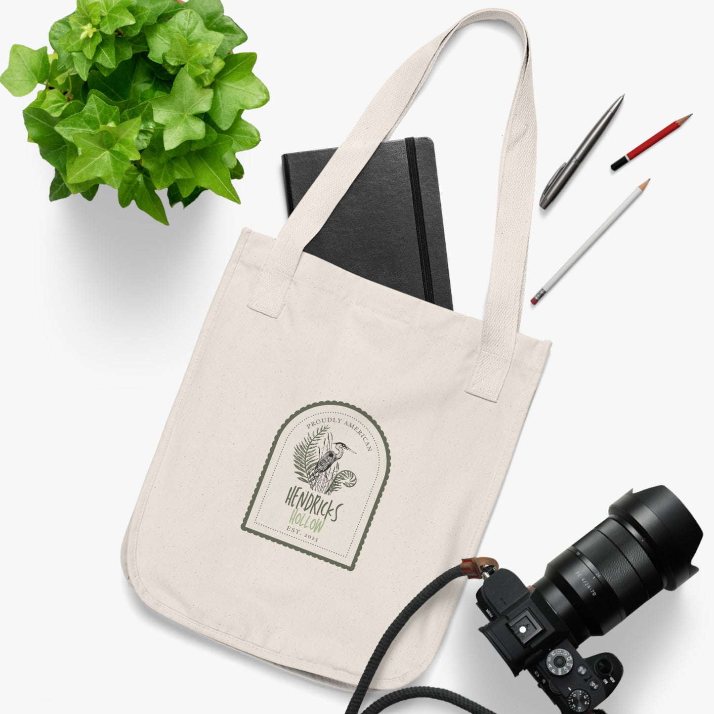 HH Logo | Heron + Fern | Organic Canvas Tote Bag