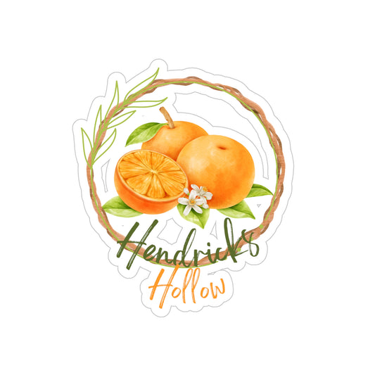Orange Blossom Logo | Die Cut Clear Back