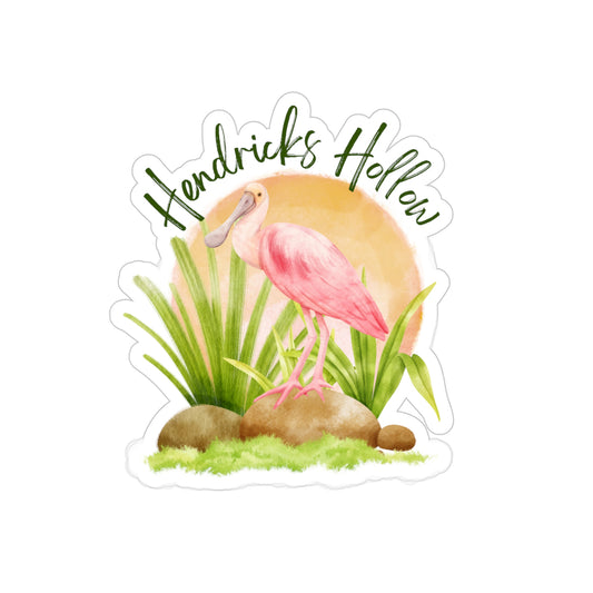 Spoonbill Logo | Die Cut Clear Back