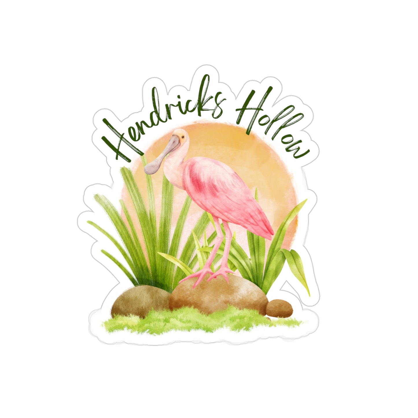 Spoonbill Logo | Die Cut Clear Back