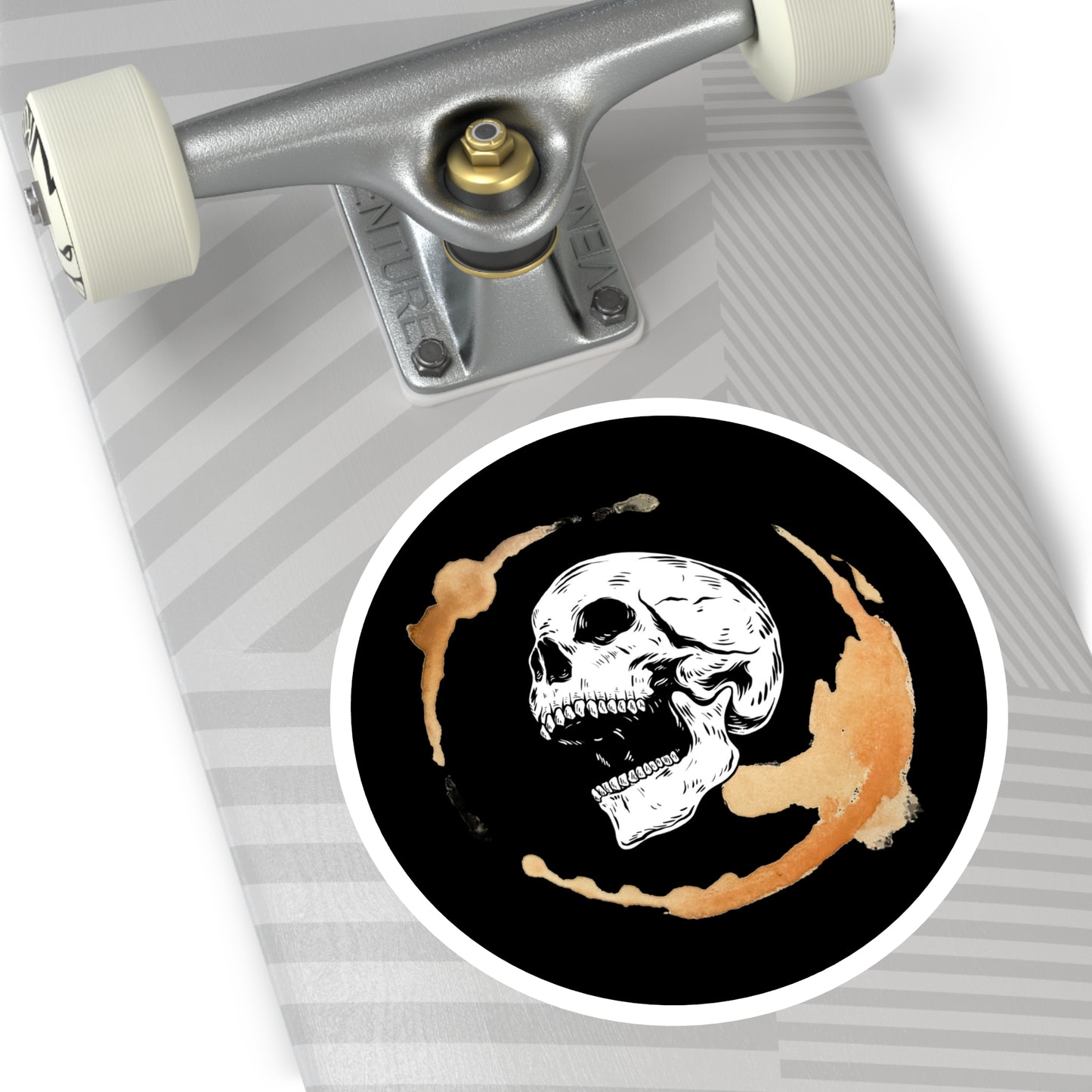 Death Before Decaf (Black) | Round Sticker