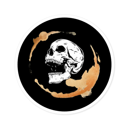 Death Before Decaf (Black) | Round Sticker