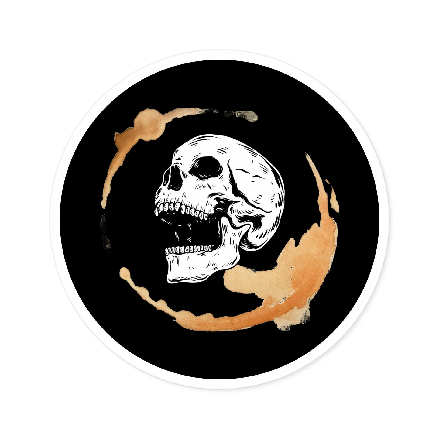 Death Before Decaf (Black) | Round Sticker